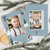 Falling Snow Whimsical 2 Foto Feestdagenkaart