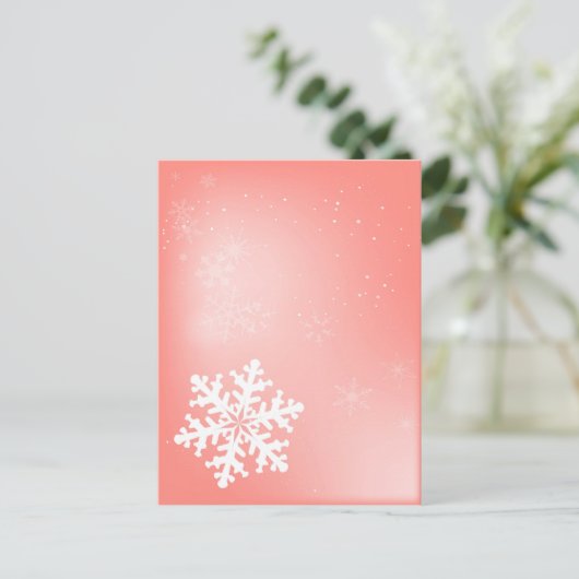 Falling Snowflake Briefkaart (Staand voorkant)