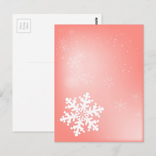 Falling Snowflake Briefkaart (Voorkant / Achterkant)