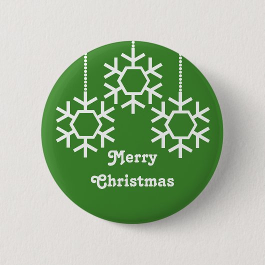 Falling Snowflakes Button, heldergroen Ronde Button 5,7 Cm (Voorkant)