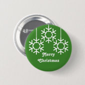Falling Snowflakes Button, heldergroen Ronde Button 5,7 Cm (Voorkant /achterkant)
