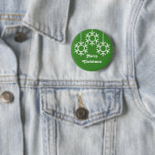 Falling Snowflakes Button, heldergroen Ronde Button 5,7 Cm (In situ)