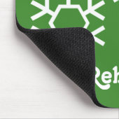 Falling Snowflakes Holiday Mousepad, Bright Green Muismat (Hoek)