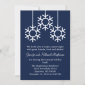 Falling Snowflakes Holiday Party, Donkerblauw Kaart (Voorkant)