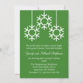 Falling Snowflakes Holiday Party, Groen Kaart (Voorkant)