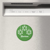 Falling Snowflakes Magnet, Bright Green Magneet (Insitu (Vaatwasser))