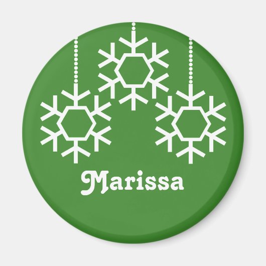 Falling Snowflakes Magnet, Bright Green Magneet (Voorkant)