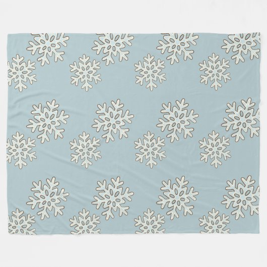Falling Snowflakes Pattern Fleece Deken (Voorkant (Horizontaal))