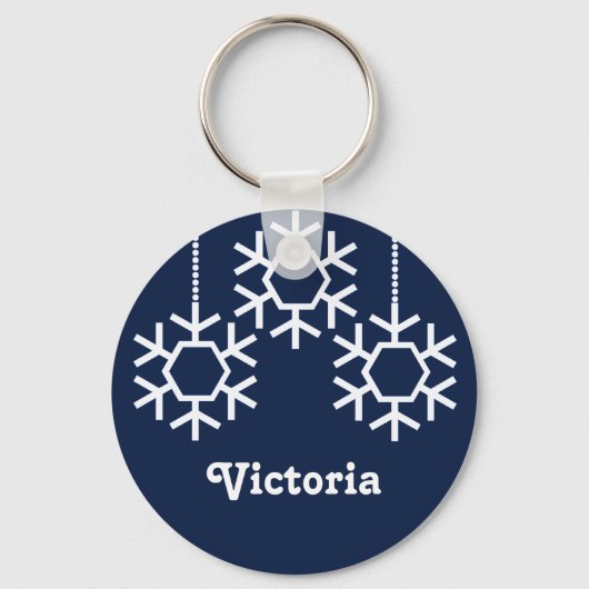 Falling Snowflakes Sleutelhanger, donkerblauw Sleutelhanger (Voorkant)