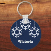 Falling Snowflakes Sleutelhanger, donkerblauw Sleutelhanger (Voorkant)