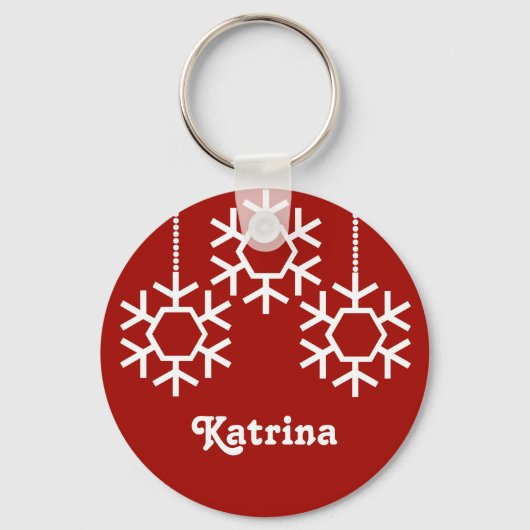 Falling Snowflakes Sleutelhanger, donkerrood Sleutelhanger (Voorkant)