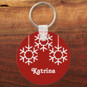 Falling Snowflakes Sleutelhanger, donkerrood Sleutelhanger (Voorkant)