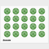 Falling Snowflakes Stickers, heldergroen Ronde Sticker (Vel)