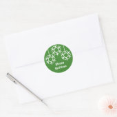 Falling Snowflakes Stickers, heldergroen Ronde Sticker (Envelop)