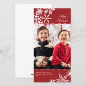 Falling Snowflakes Vakantie Fotokaart Feestdagenkaart (Voorkant / Achterkant)