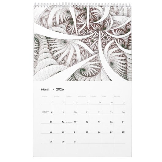 "Falling" Spiral Fractal Kalender (Mar 2026)