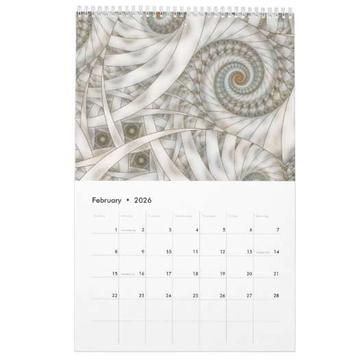 "Falling" Spiral Fractal Kalender (Feb 2026)