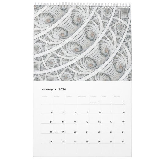 "Falling" Spiral Fractal Kalender (Jan 2026)