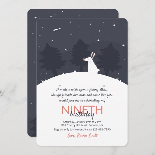 Falling Star Uitnodiging (Voorkant / Achterkant)