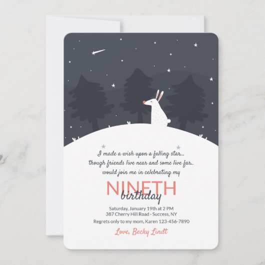 Falling Star Uitnodiging (Voorkant)