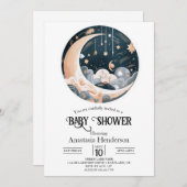 Falling Stars Nebula Stars Baby shower Kaart (Voorkant / Achterkant)