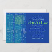 FALLING STARS & SQUARES Bar Bat Mitzvah Invitation Kaart (Voorkant)