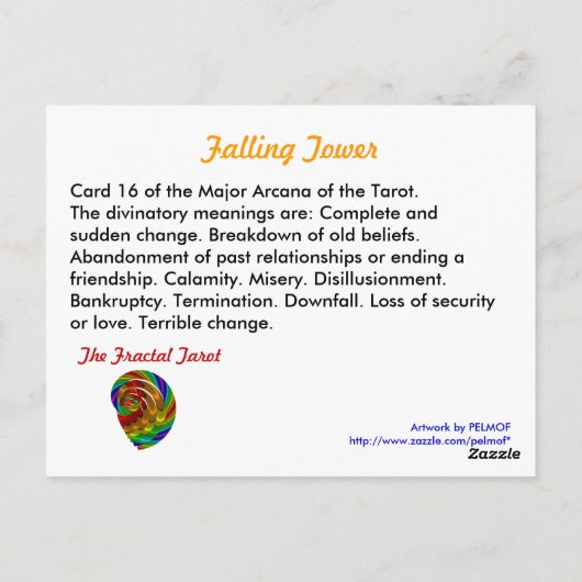 Falling Tower Tarot Card Briefkaart (Achterkant)