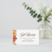 Falling verlaat Garland Autumn Wedding Registry Informatiekaartje (Staand voorkant)