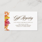 Falling verlaat Garland Autumn Wedding Registry Informatiekaartje (Voorkant)