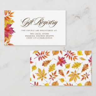 Falling verlaat Garland Autumn Wedding Registry Informatiekaartje