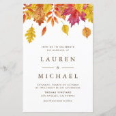 Falling verlaat Garland herfst bruiloft uitnodigin (Voorkant)