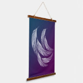 Falling White Feathers Hangend Wandkleed (Gebogen)