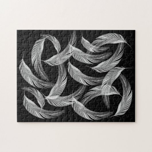 Falling White Feathers Legpuzzel (Horizontaal)