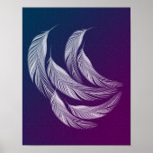 Falling White Feathers Poster (Voorkant)