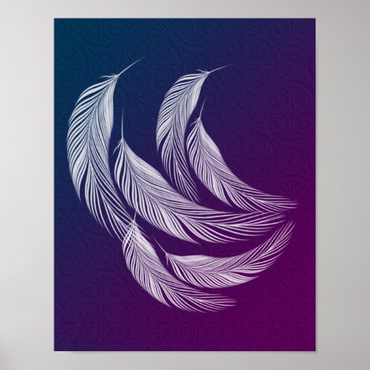 Falling White Feathers Poster (Voorkant)