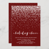 Falling White Snow | Uitnodiging Rode Vakantie (Voorkant / Achterkant)