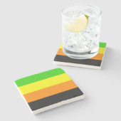 Fallln Aromantic Pride Flag Stenen Onderzetter (Zijkant)