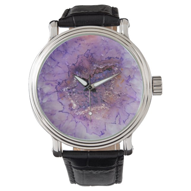 Falln Amethyst Geode Horloge (Voorkant)