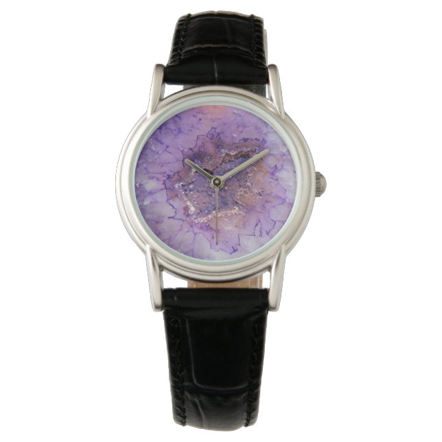 Falln Amethyst Geode Horloge (Voorkant)
