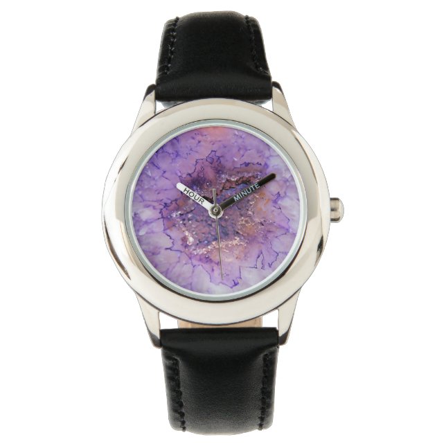 Falln Amethyst Geode Horloge (Voorkant)
