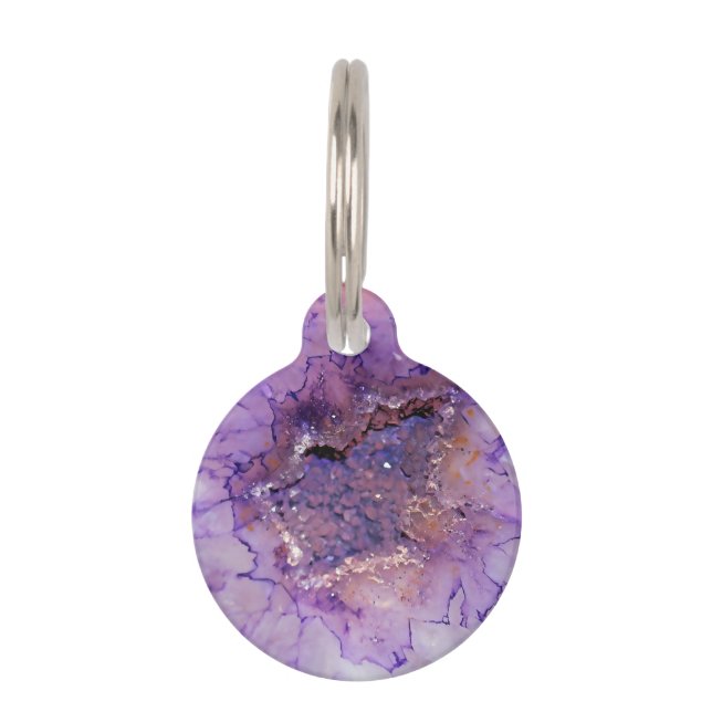 Falln Amethyst Geode Huisdierpenning (Voorkant)