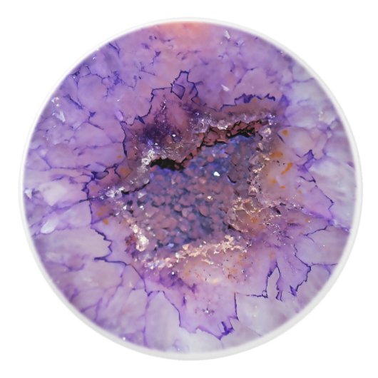 Falln Amethyst Geode Keramische Knop (Voorkant)