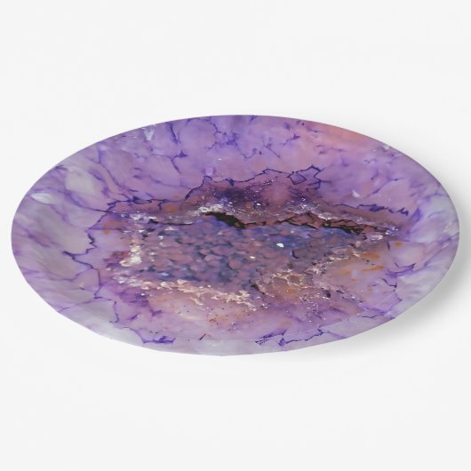 Falln Amethyst Geode Papieren Bordje (Gekanteld)