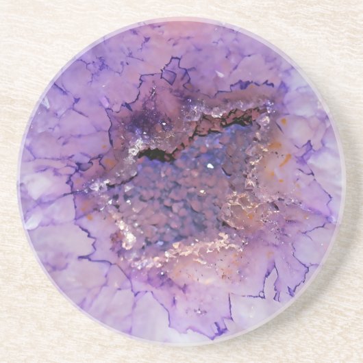 Falln Amethyst Geode Zandsteen Onderzetter (Voorkant)