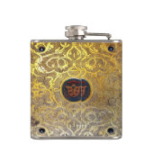 Falln Antiek Golden Swirls Heupfles (Achterkant)