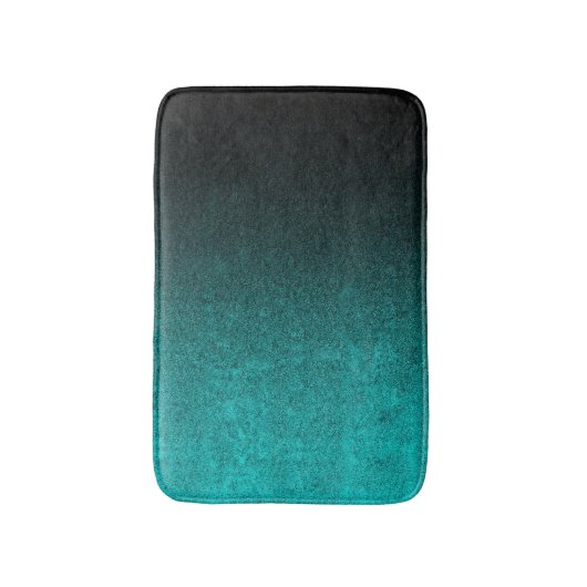 Falln Aqua & Black Glitter Gradient Badmat (Voorkant Verticaal)