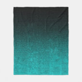 Falln Aqua & Black Glitter Gradient Fleece Deken (Voorkant)