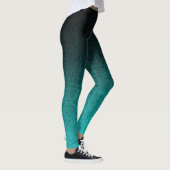 Falln Aqua & Black Glitter Gradient Leggings (Rechts)