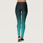 Falln Aqua & Black Glitter Gradient Leggings (Achterkant)