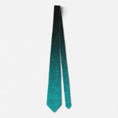 Falln Aqua & Black Glitter Gradient Stropdas (Voorkant)